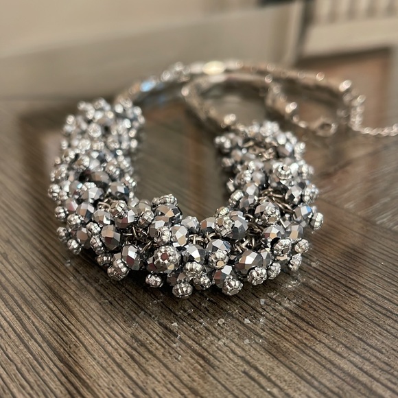 Vintage Style Necklace with Cut Glass Silver Colored Beads - Picture 6 of 13